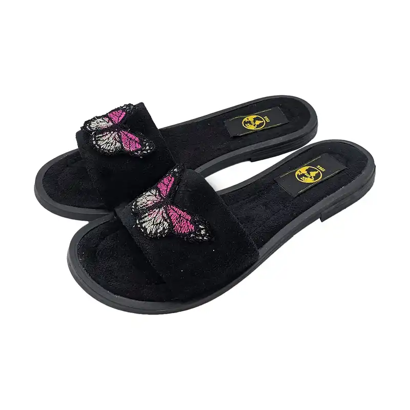 صندل زنانه سیی مدل پروانه ای کد 1716.2