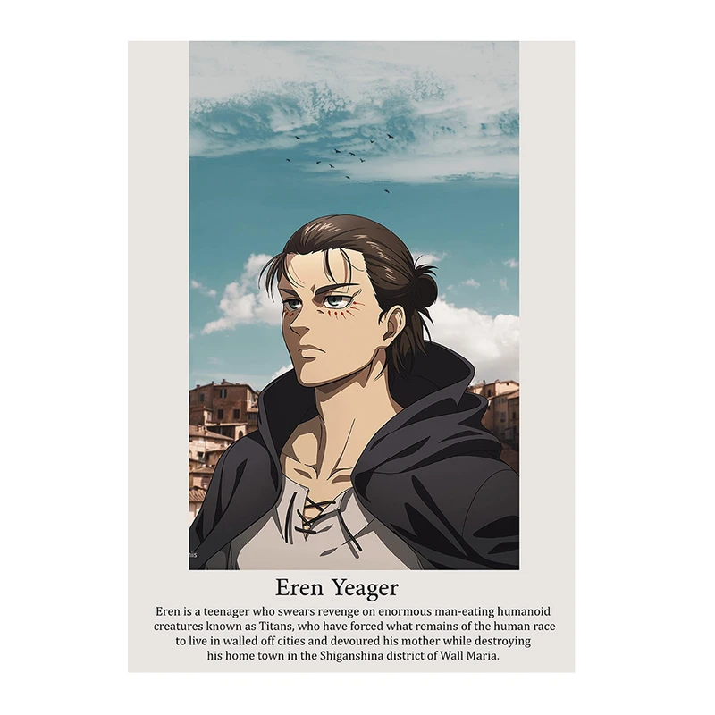 پوستر مدل انیمه اتک ان تایتان Attack on titan طرح ارن ییگر Eren Yeager کد 71