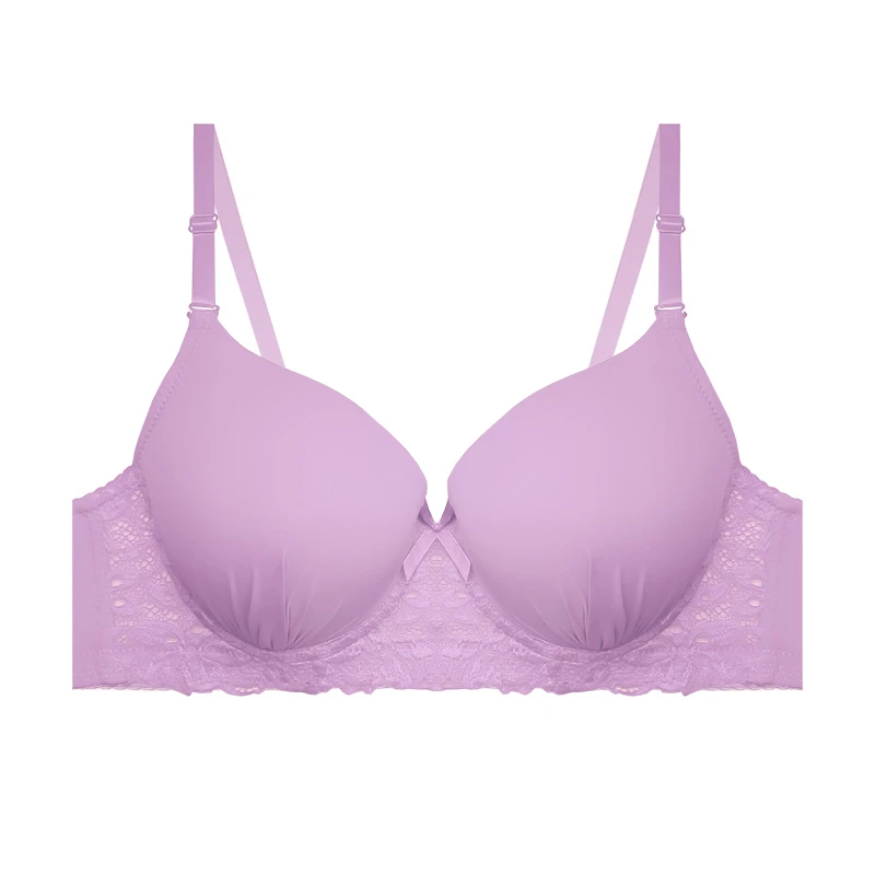 سوتین زنانه مدل اسفنجی دکلته فنردار کاپ C طرح گیپور کد 68081