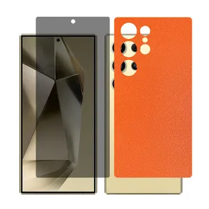Glass Together model privacy screen protector for Samsung Galaxy S22 Ultra mobile phone with back cover sticker