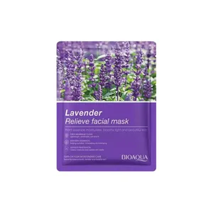 ماسک صورت بایو آکوا مدل گیاه اسطوخودوس وزن 25 گرم مجموعه 10 عددی