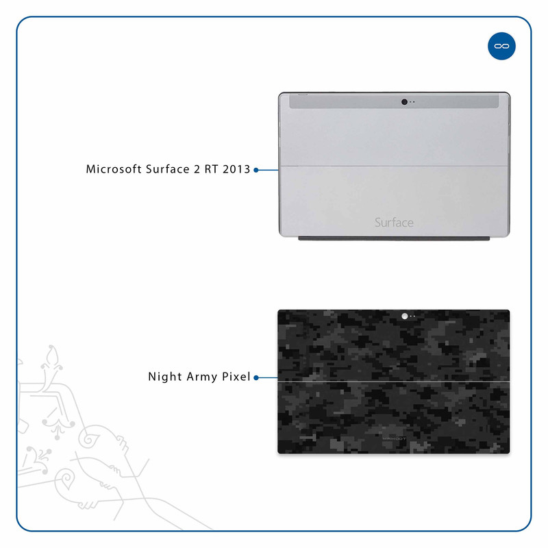 برچسب پوششی ماهوت مدل Night-Army-Pixel مناسب برای تبلت مایکروسافت Surface 2 RT 2013