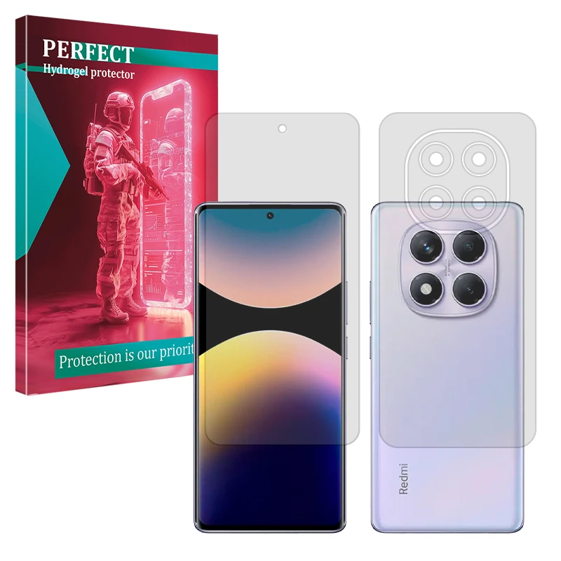 محافظ صفحه نمایش مات پرفکت مدل Tough مناسب برای گوشی موبایل شیائومی Redmi Note 14 Pro 4G به همراه محافظ پشت گوشی