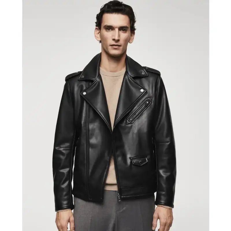 کت چرم مردانه مانگو مدل MN6408811