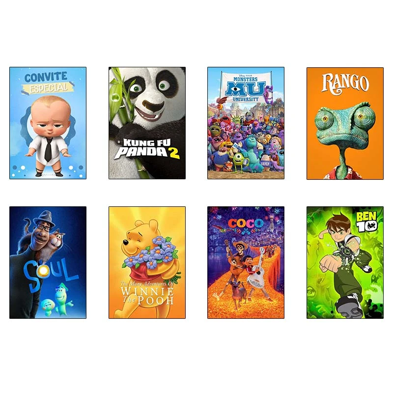 پوستر کارنيکا طرح انیمیشن animation کد 32432 مجموعه 8 عددی