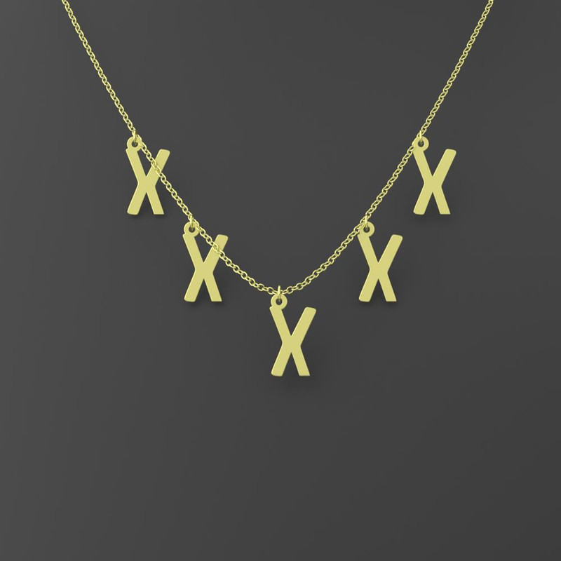 گردنبند طلا 18 عیار زنانه مدوپد مدل حرف X کد RNA16756