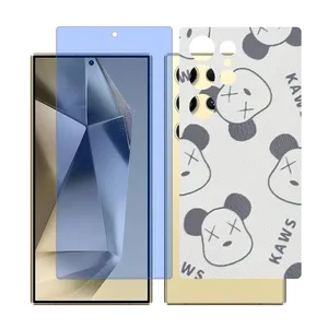 Glass Together model Blue cut screen protector for Samsung Galaxy S22 Ultra mobile phone with back cover sticker