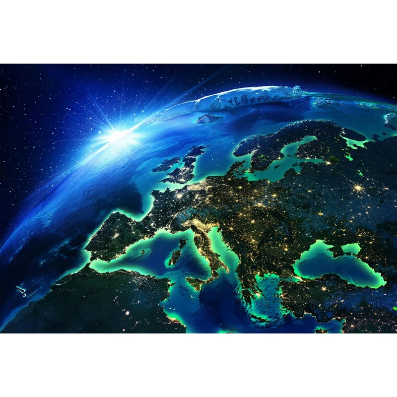 تابلو شاسی طرح کره زمین و طلوع خورشید مدل T1294