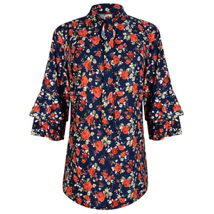 بلوز آستین سه ربع زنانه مدل 358426305