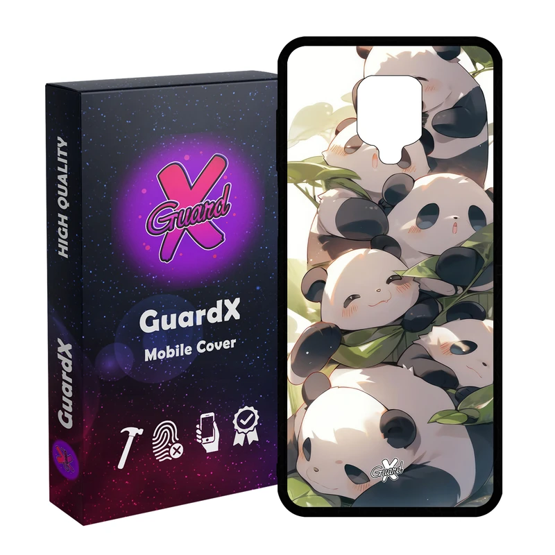 کاور گارد ایکس طرح پاندا مدل Glass10652 مناسب برای گوشی موبایل شیائومی Redmi Note9 Pro/Note 9 Pro Max/Redmi Note 9S/MI Poco M2 Pro