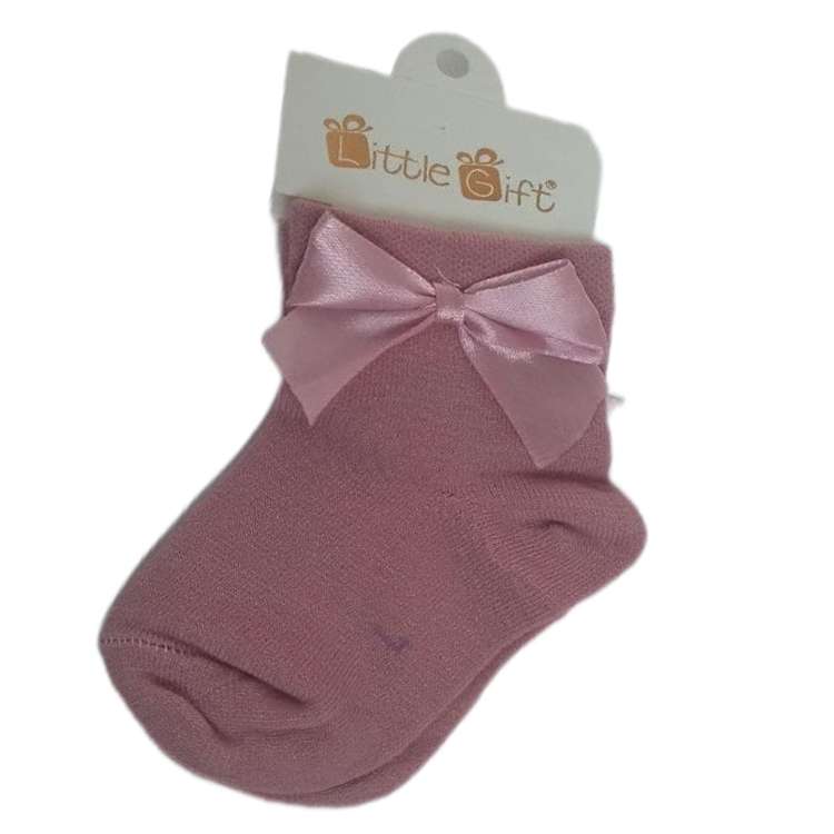 جوراب ساق کوتاه دخترانه مدل پاپیون دار