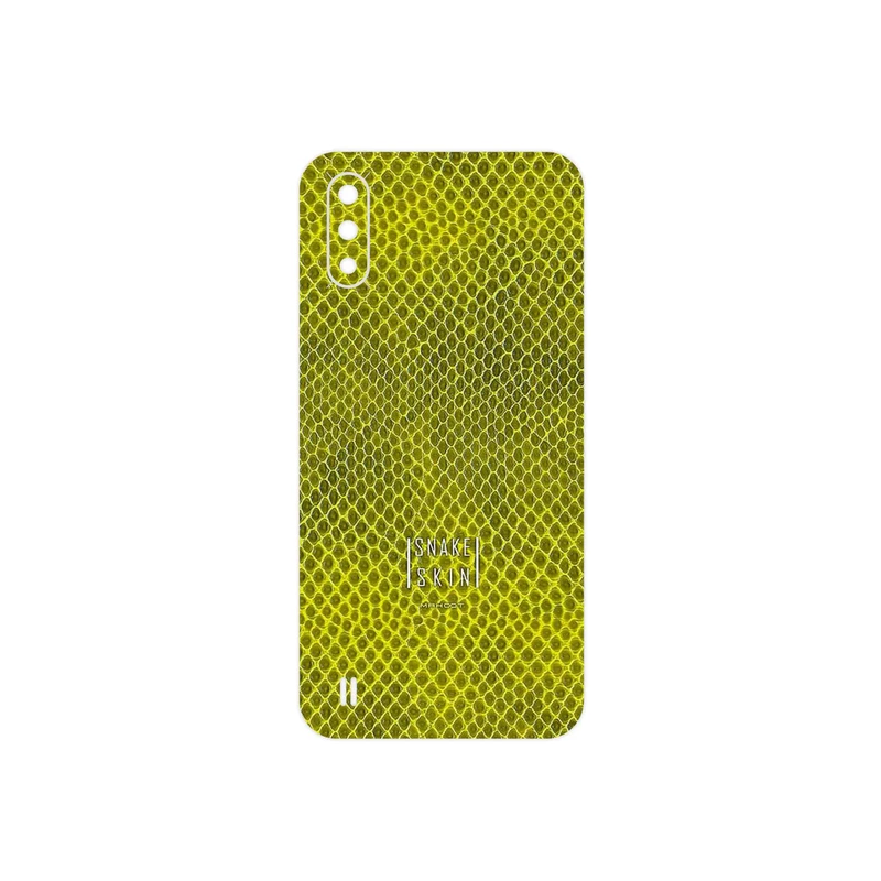 برچسب پوششی ماهوت مدل Yellow Snake Skin مناسب برای گوشی موبایل سامسونگ Galaxy A01
