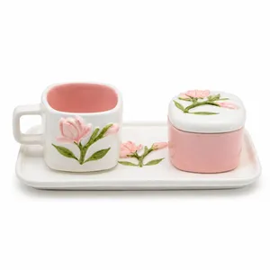 ست چای خوری طرح گل مگلونیا کد 1512