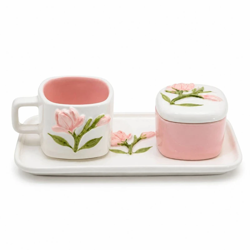 ست چای خوری طرح گل مگلونیا کد 1512