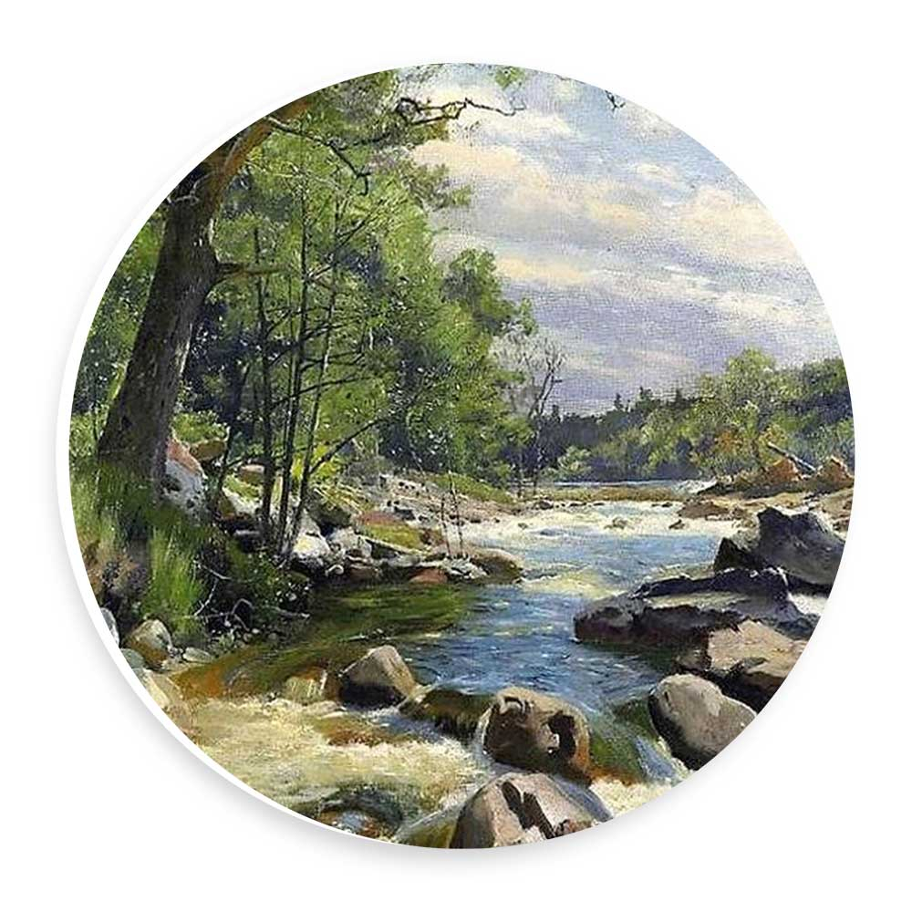 دیوارکوب طرح گلدان های  نقاشی رودخانه و بیشه مدل wtb921