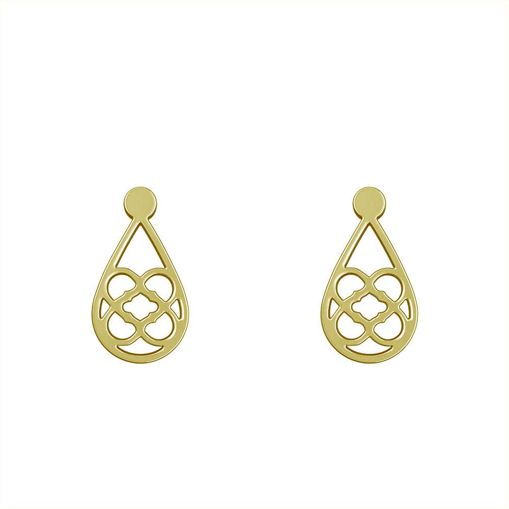 گوشواره طلا 18 عیار زنانه مدوپد مدل اشک و گل کد GA1-10382