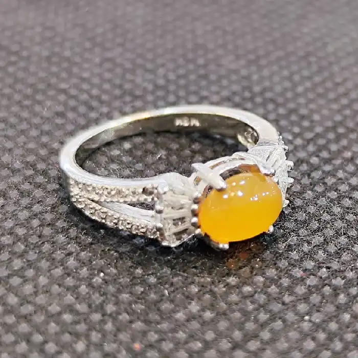 انگشتر نقره زنانه مدل سنگ عقیق شرف شمس کد 22