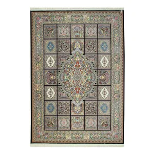 فرش ماشینی آذردکور طرح گلستان خشتی  کد 1857
