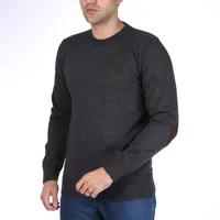 پلیور مردانه تریکو پاییزان مدل یقه گرد کد PR700  رنگ زغالی
