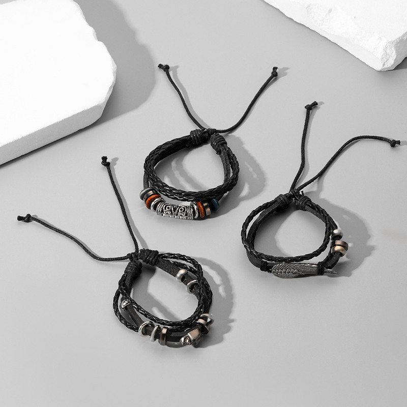 دستبند مردانه مدل TRENDY M11 مجموعه 3 عددی