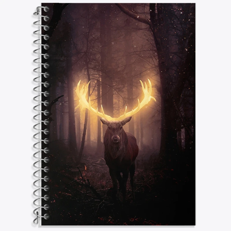 دفتر زبان 50 برگ خندالو مدل دو خط طرح گوزن کد F36