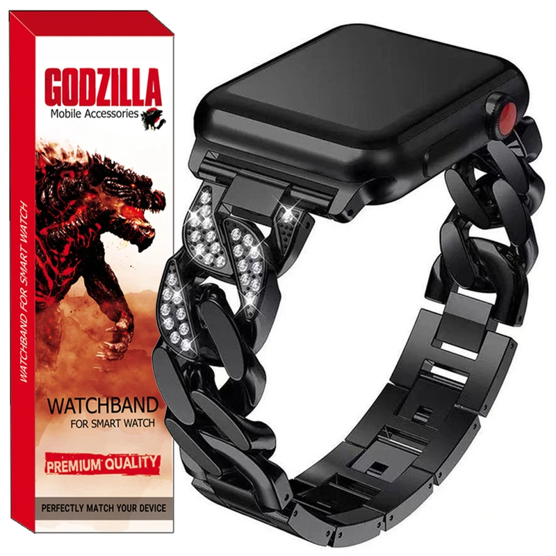 بند گودزیلا مدل CATENA NEG مناسب برای اپل واچ سری 7/8/9 سایز 41mm