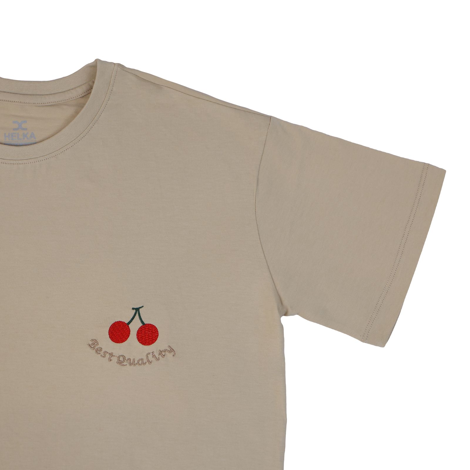 تی شرت آستین کوتاه زنانه هلکاپاژ مدل ساده گلدوزی - - 2