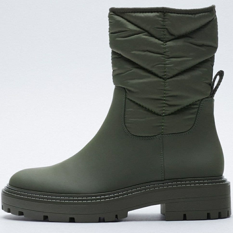 نیم بوت زنانه زارا مدل flatform rubberised quilted ts