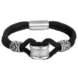 دستبند مردانه گالری گوهرسنگ مدل طنابی کد RP033PLUS