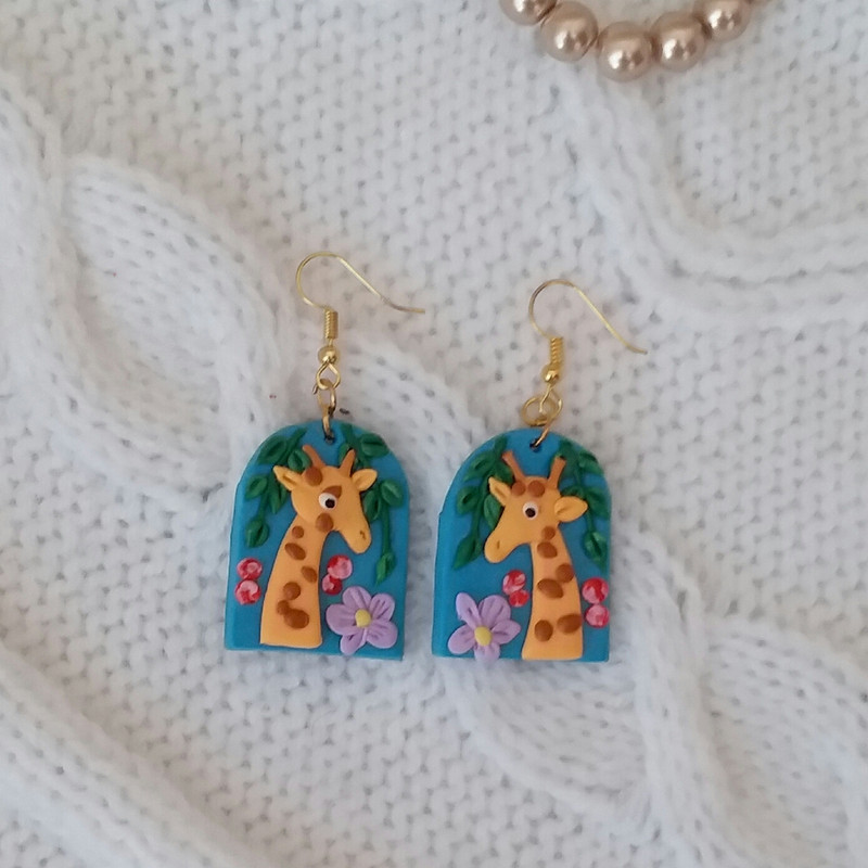 گوشواره دخترانه مدل زرافه E1014 گوشواره دخترانه مدل زرافه E1014