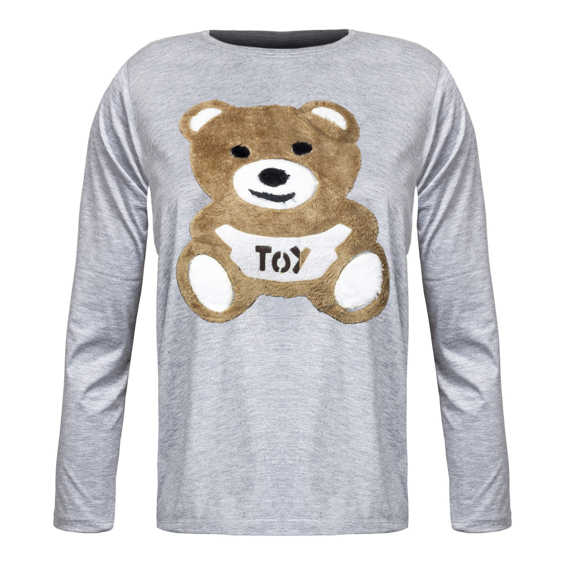 ست تی شرت و شلوار زنانه مدل چاپ مخمل طرح خرسی