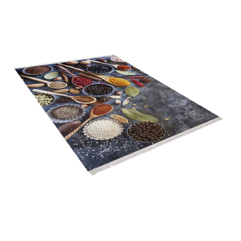 فرش ماشینی زانیس مدل مدرن طرح آشپزخانه زمینه نوک مدادی