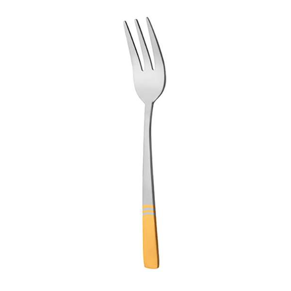 چنگال میوه خوری ناب استیل مدل فلورانس دورطلایی بسته 6 عددی چنگال میوه خوری ناب استیل مدل فلورانس دورطلایی بسته 6 عددی