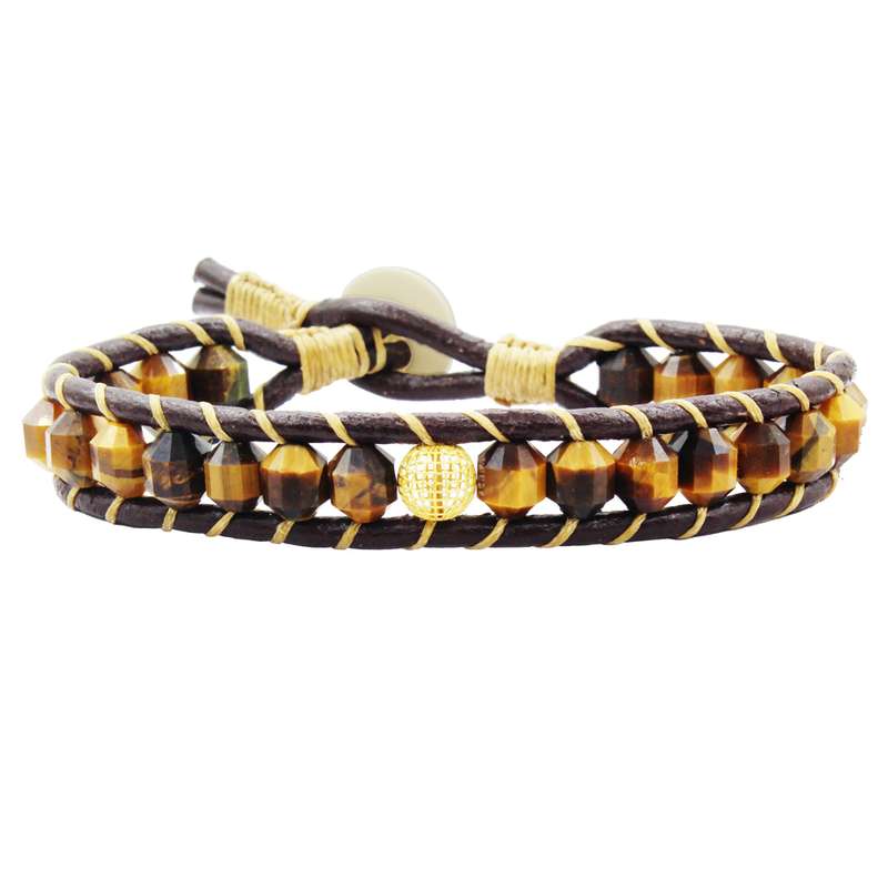 دستبند طلا 18 عیار مردانه رزالیا مدل Wild Tiger کد BML-6