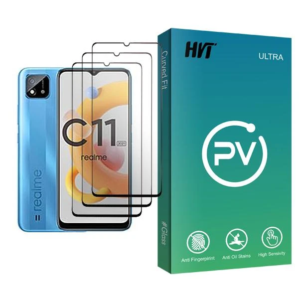 محافظ صفحه نمایش اچ وی تی مدل PV Glass MIX003 مناسب برای گوشی موبایل ریلمی C11 (2021) بسته سه عددی