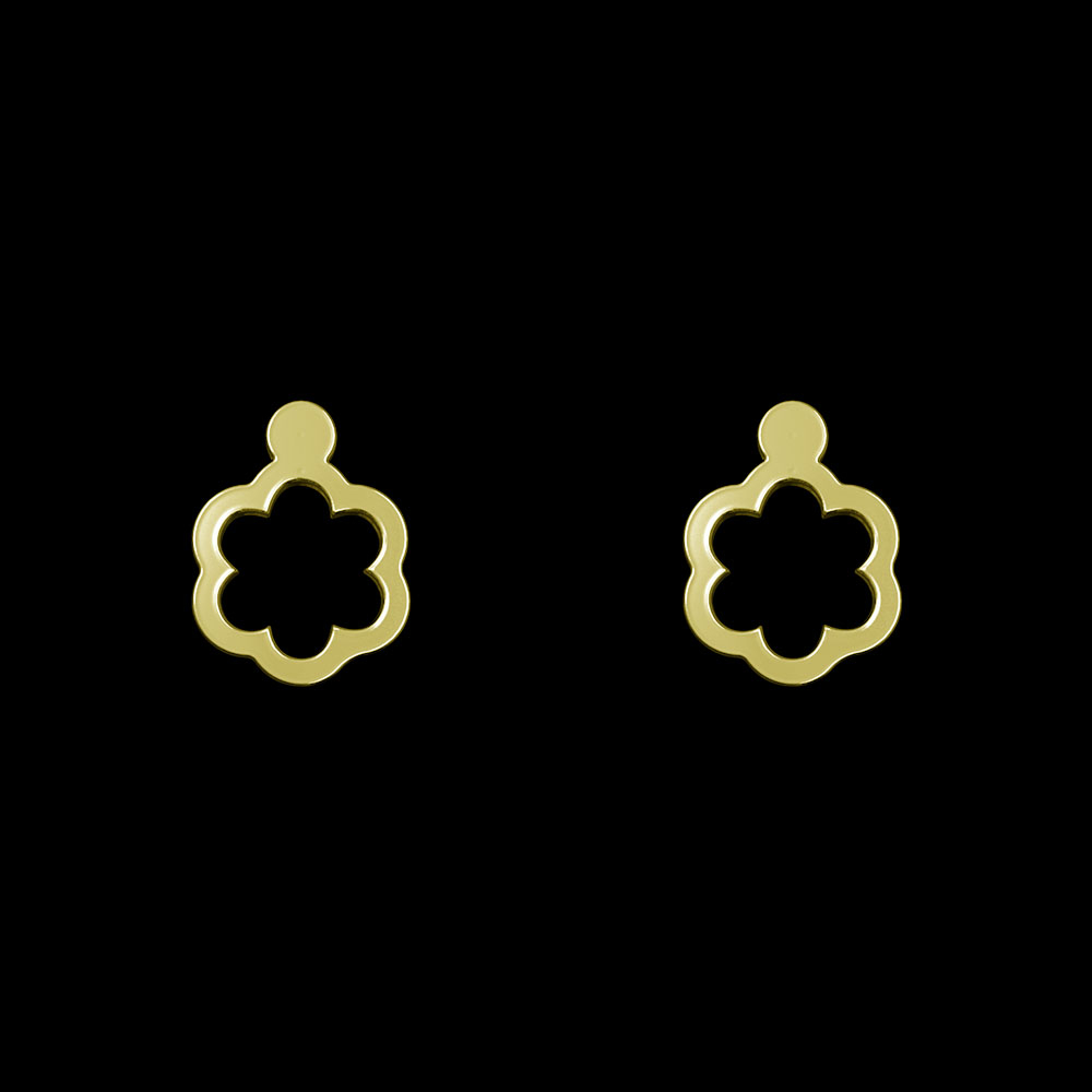 گوشواره طلا 18 عیار زنانه مدوپد مدل گل کد GA1-10454