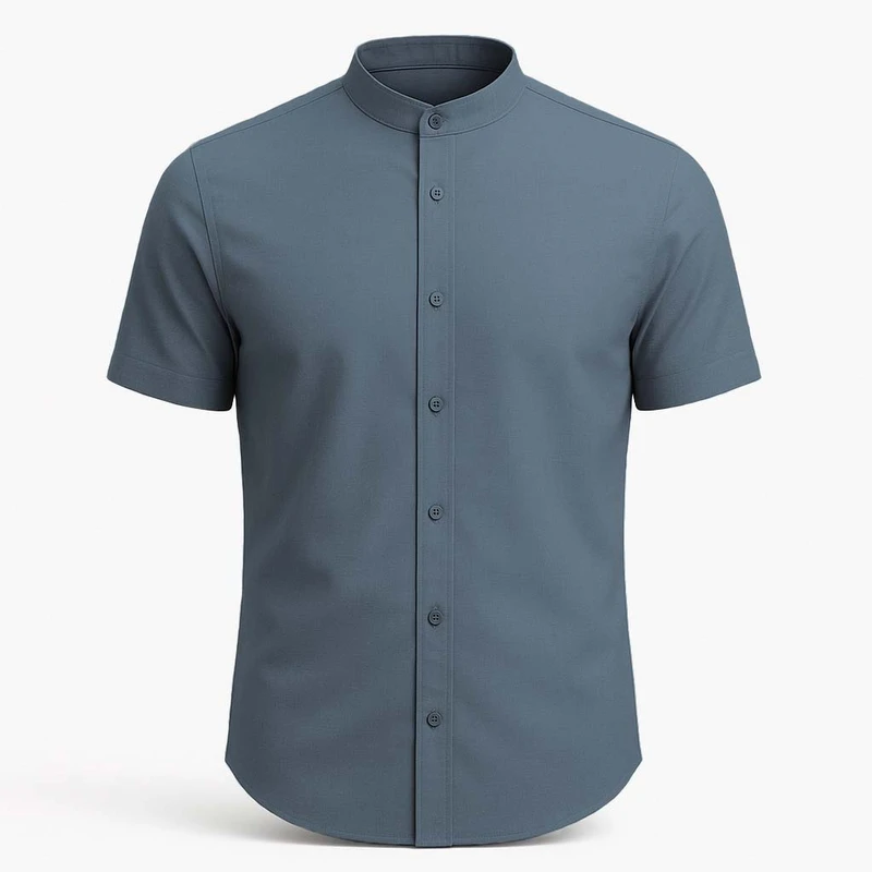 پیراهن آستین کوتاه یقه ایستاده مردانه ابراف مدل رادمان کد NOK