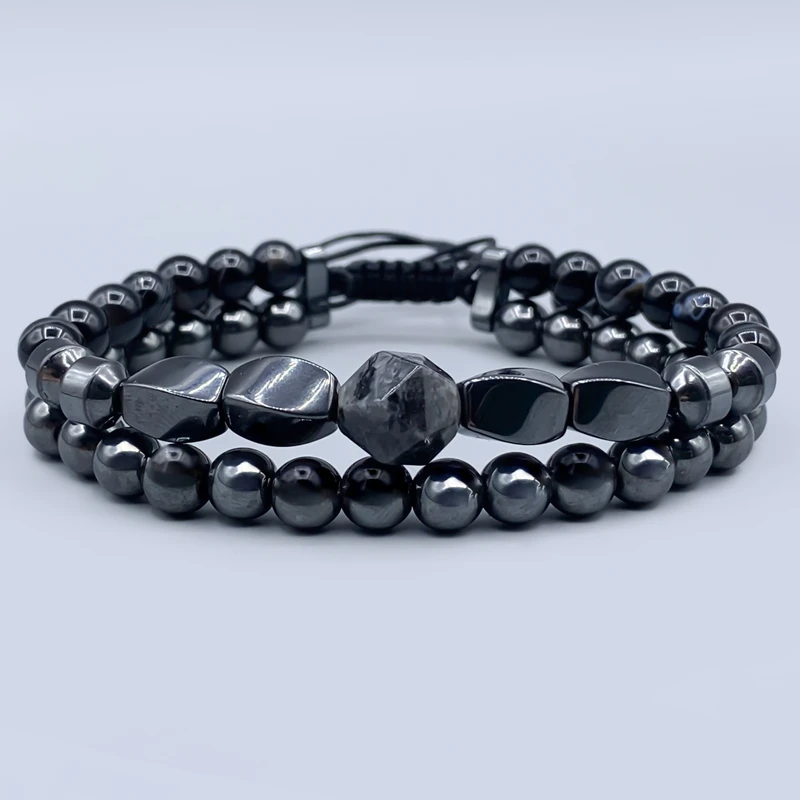 دستبند مردانه مدل عقیق حدید لارویکیت کد 004