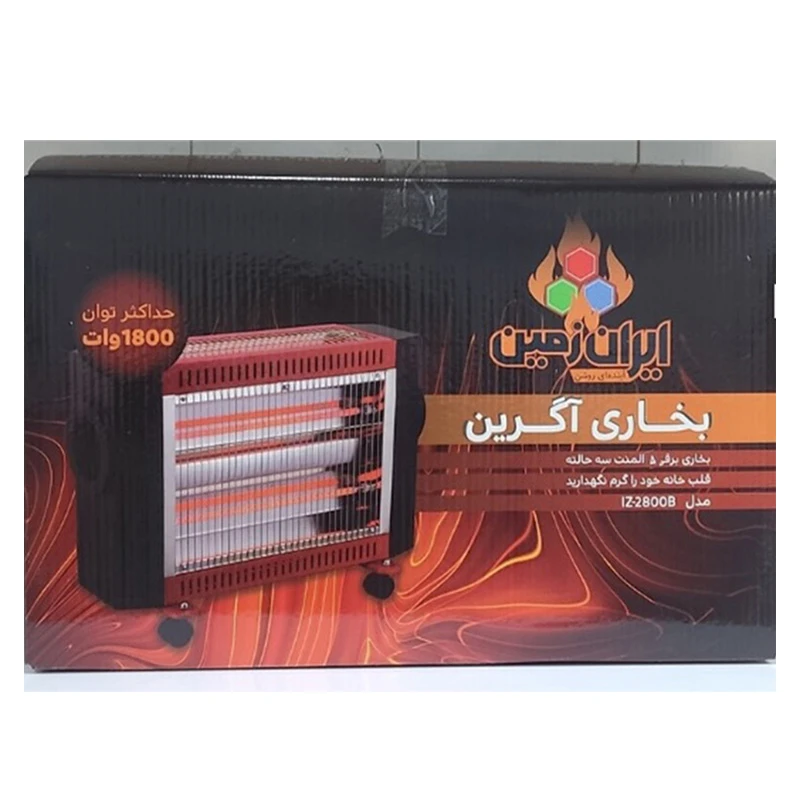 عکس شماره 2 : بخاری برقی ایران زمین مدل آگرین 4 شعله بدون فن