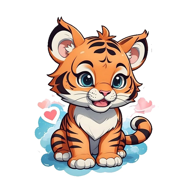 استیکر پارچه و لباس پاد آفرین مدل ببر کیوت کد 638