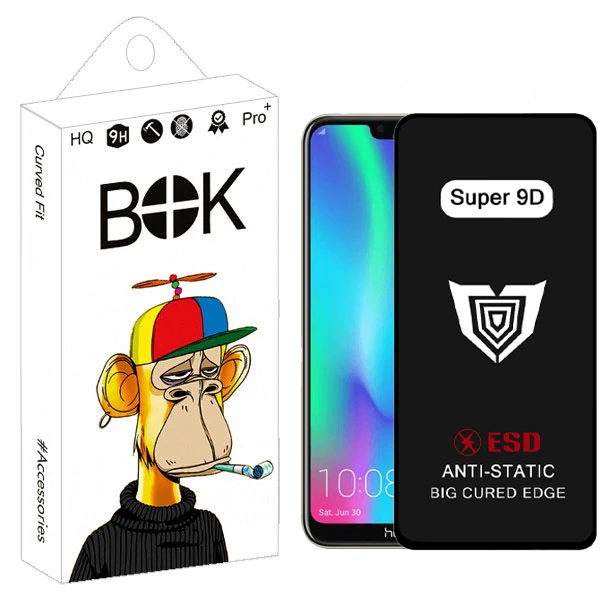 محافظ صفحه نمایش بوک مدل Super 9D مناسب برای گوشی موبایل آنر 8C