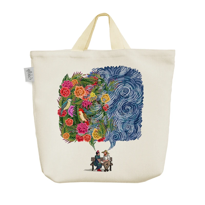 ساک خرید خندالو مدل ونسان ونگوگ و فریدا کالو کد 10228