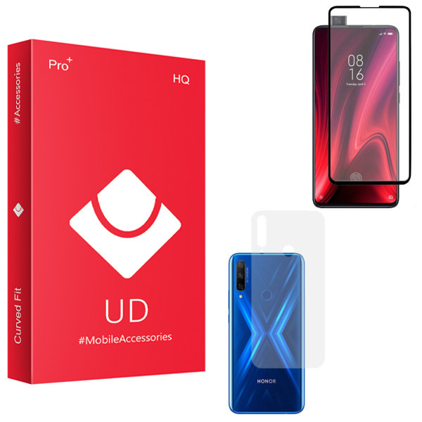 محافظ صفحه نمایش یو دی مدل HQ مناسب برای گوشی موبایل هوآوی آنر 9X به همراه محافظ پشت گوشی