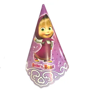 کلاه تولد مسترتم طرح ماشا و میشا بسته 10 عددی