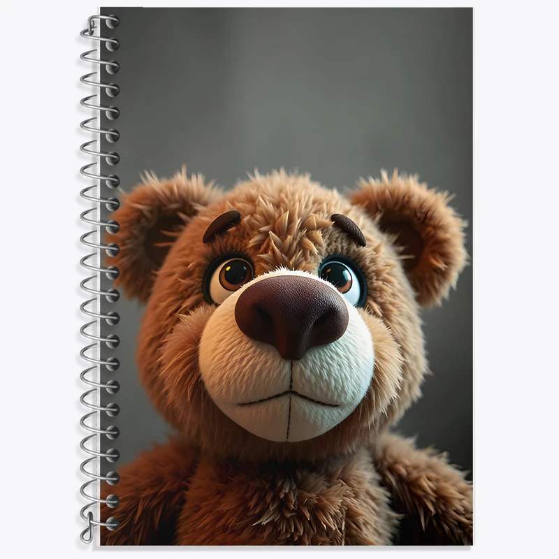 دفتر زبان 50 برگ خندالو مدل سه خط طرح عروسک خرس کد F7701