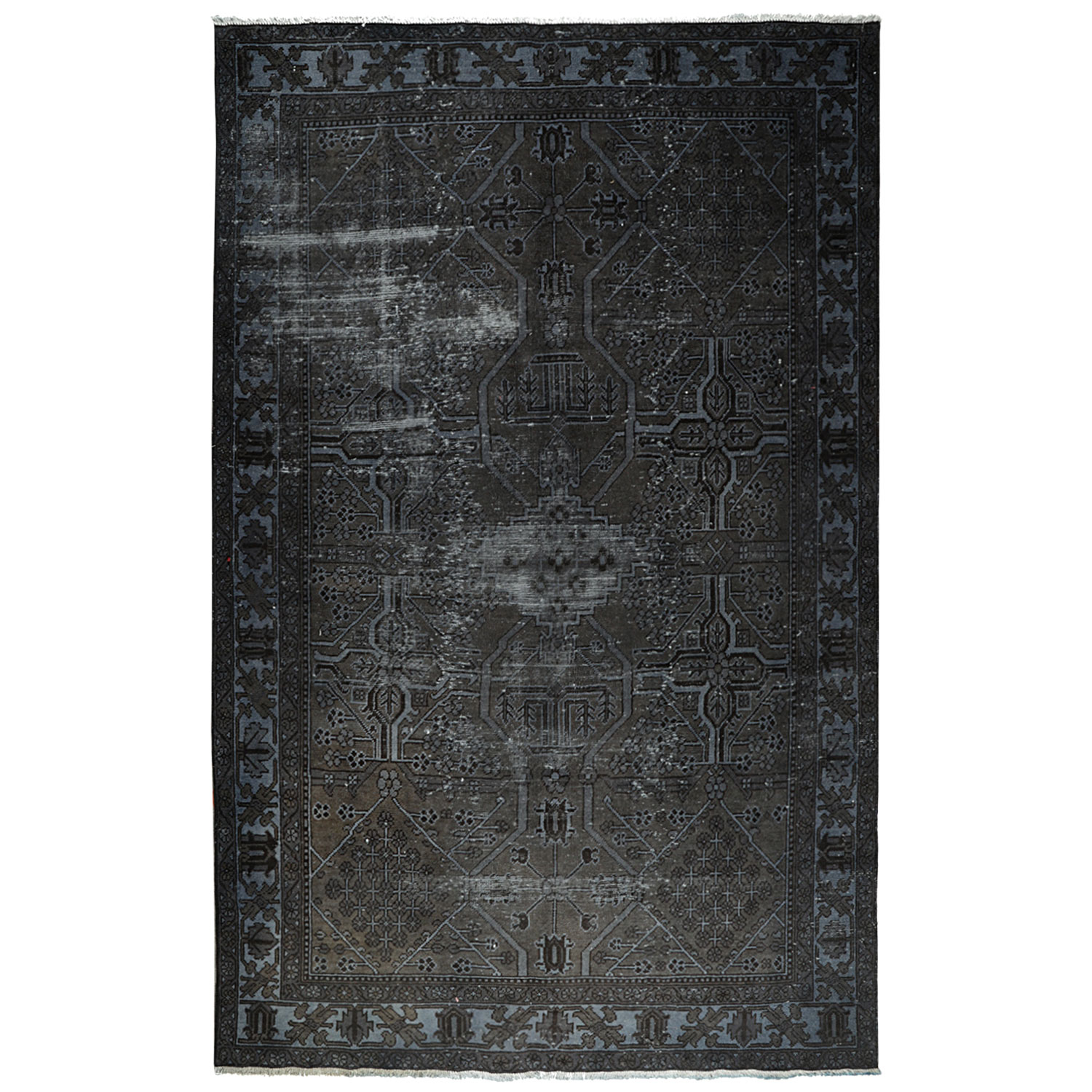 فرش دستبافت رنگ شده شش متری طرح وینتج کد 4252