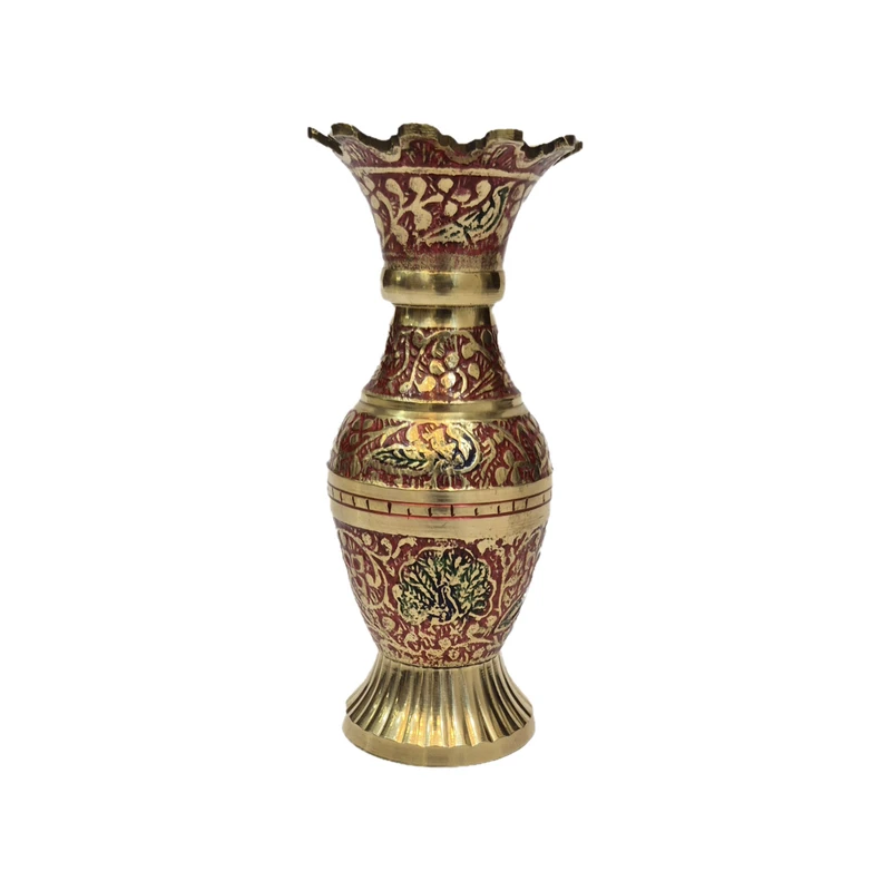 گلدان برنجی مدل پاخطی رنگی