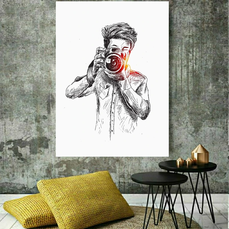 پوستر دیواری طرح هنری پسر عکاس کد FP403