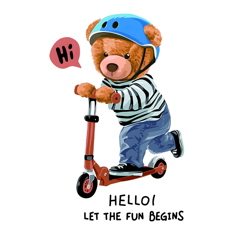 استیکر پارچه و لباس پاد آفرین مدل کارتونی طرح خرس تدی کد S3527