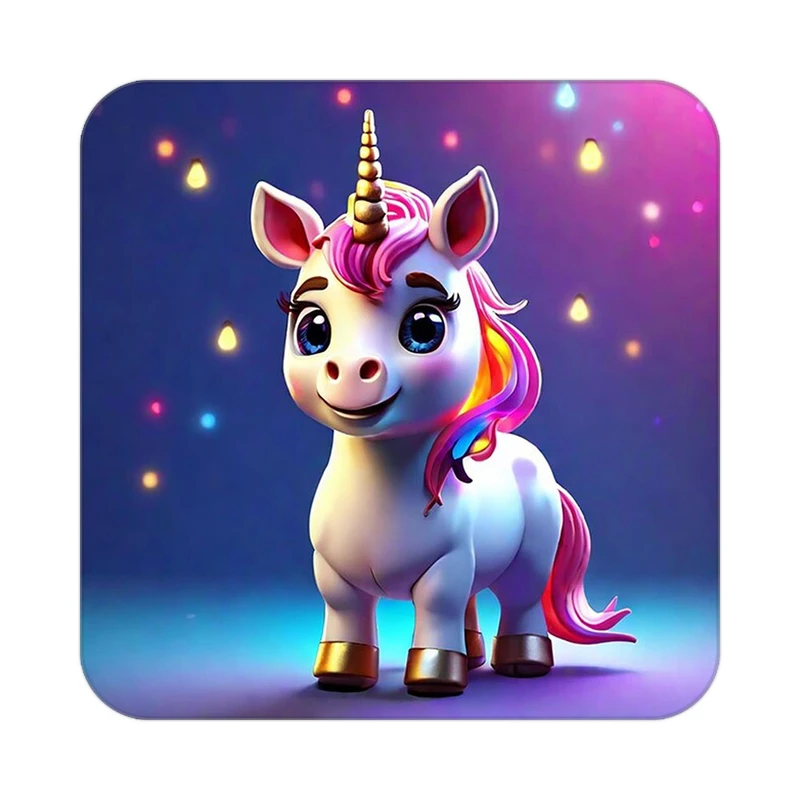 زیر لیوانی کاکتی طرح اسب تک شاخ و یونیکورن مدل mp30769